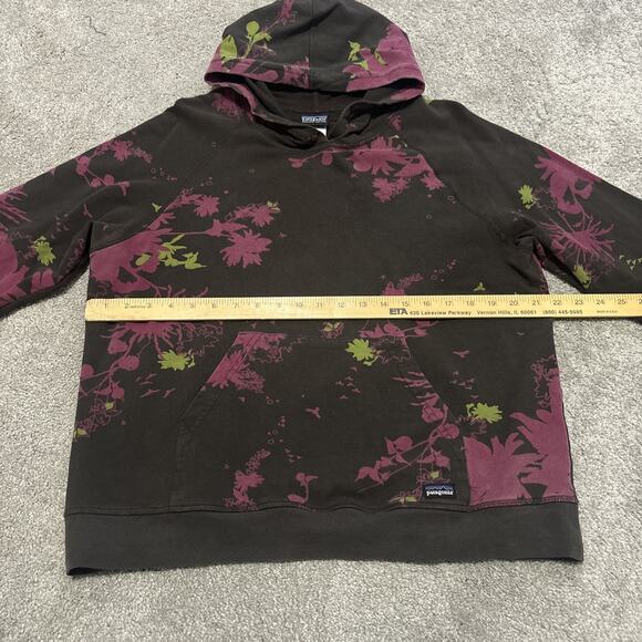 Patagonia Organic Cotton Hoodie Pullover Size Large Floral Graphic - Picture 3 of 5